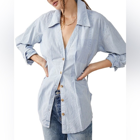 NWOT ($128) Free People Marten Oxford Tunic🩵 - Picture 4 of 11